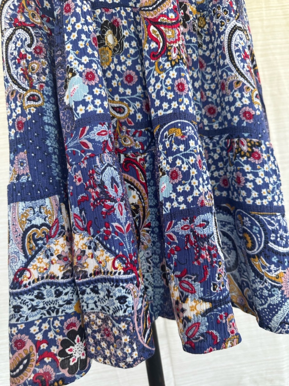 Knox Rose Navy Blue Floral Tassel Peasant Dress - Picture 17 of 17